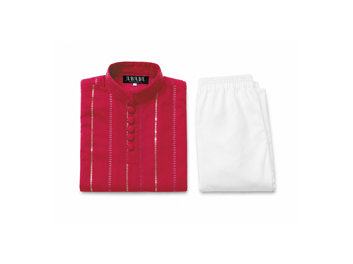 Fuchsia Sequined Kurta Set