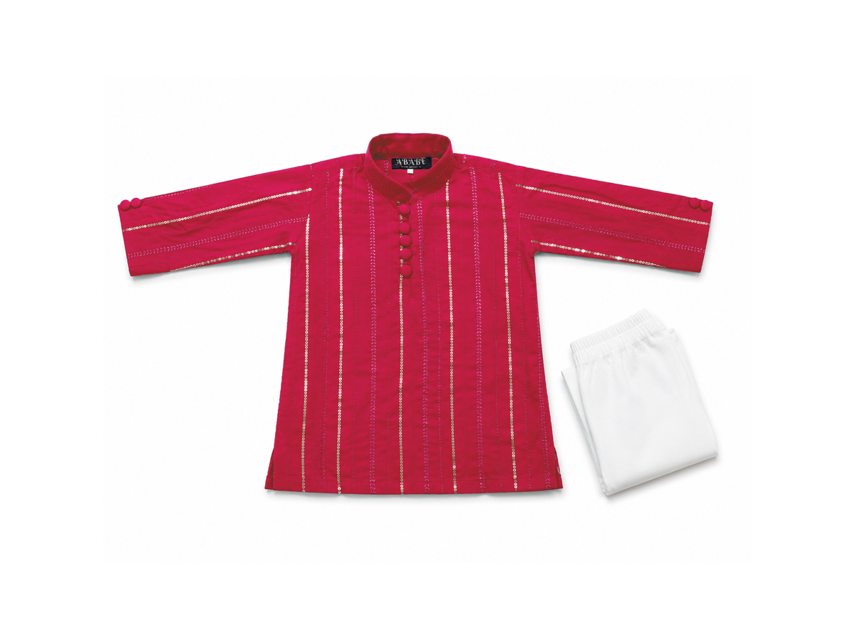 Fuchsia Sequined Kurta Set