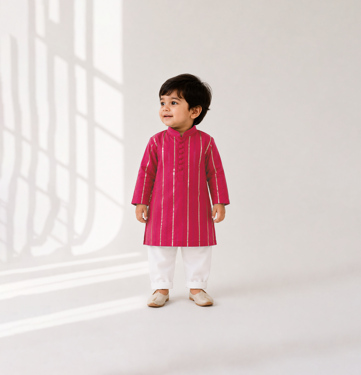 Fuchsia Sequined Kurta Set