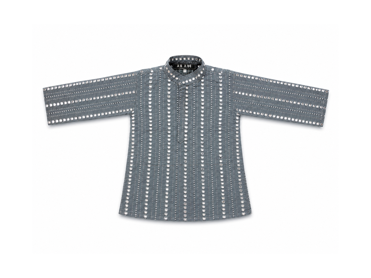 Slate Grey Mirror Kurta Set