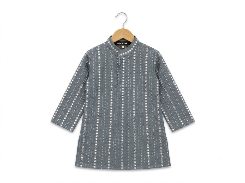 Slate Grey Mirror Kurta Set