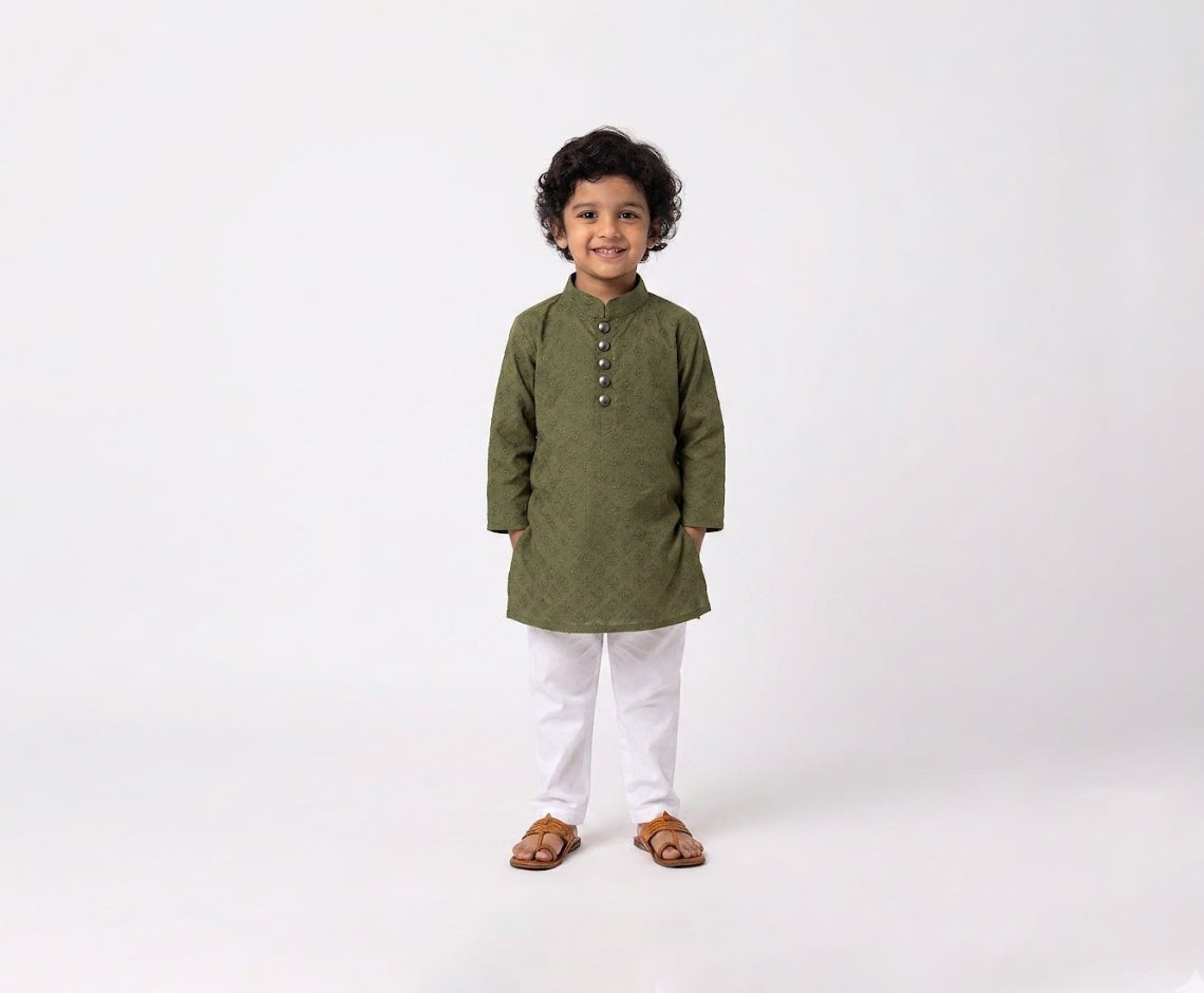 Olive Green Kurta Set