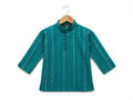 Teal Sequined Kurta Set
