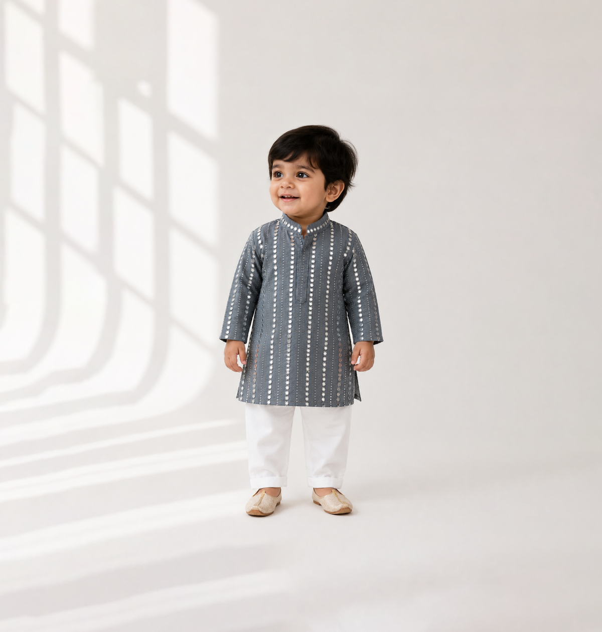 Slate Grey Mirror Kurta Set